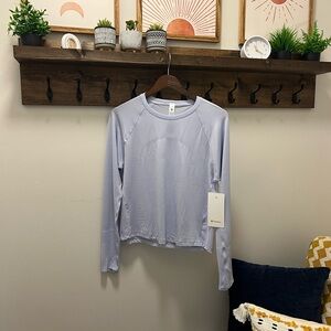 NWT lululemon Swiftly Mesh-Back Long Sleeve, Serene Blue, Size 10